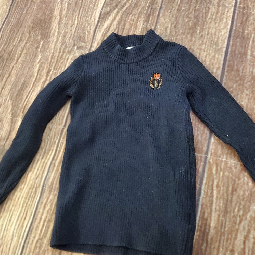Lil Legs black ribbed mock neck long sleeve size 3